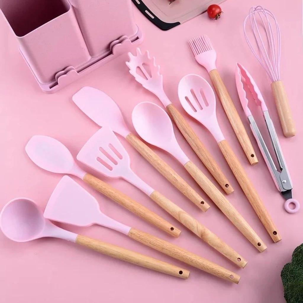 Kit Completo Jogo de Cozinha Luxo 19 Peças Com Tábua em Silicone Espátula Faca Tesoura Utensílios 6