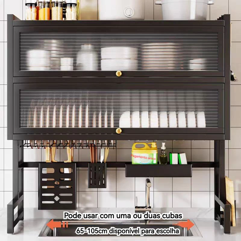 Escorredor De Louça Suspenso Boutique Kitchen Rack Aço Inoxidável Organizador Louça Qualidade Pra Cozinha 7
