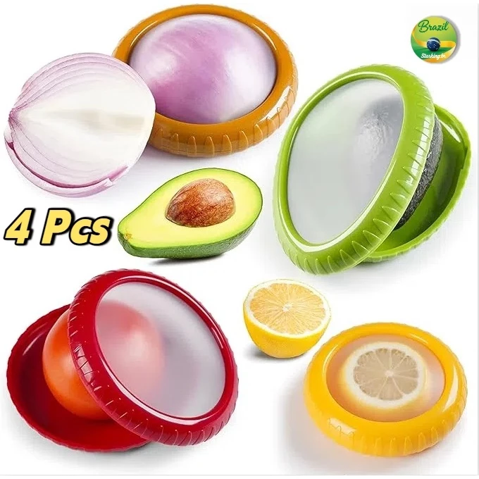Caixa de Silicone Armazenamento Frutas/Legumes: Reutilizável 3