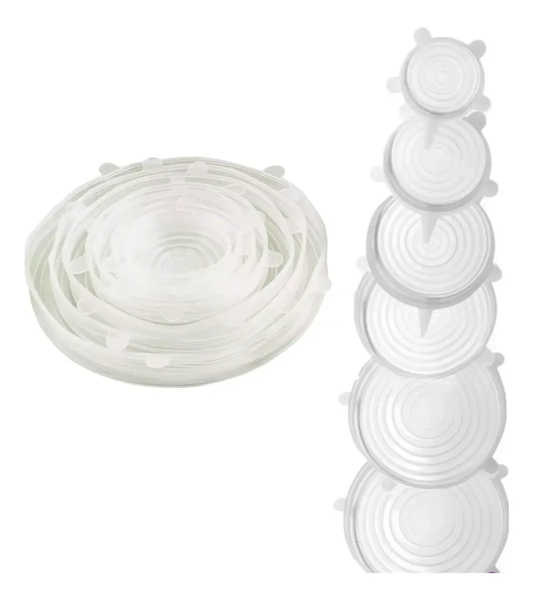 Kit 18 Tampas de Silicone Panela Pote Universal 4