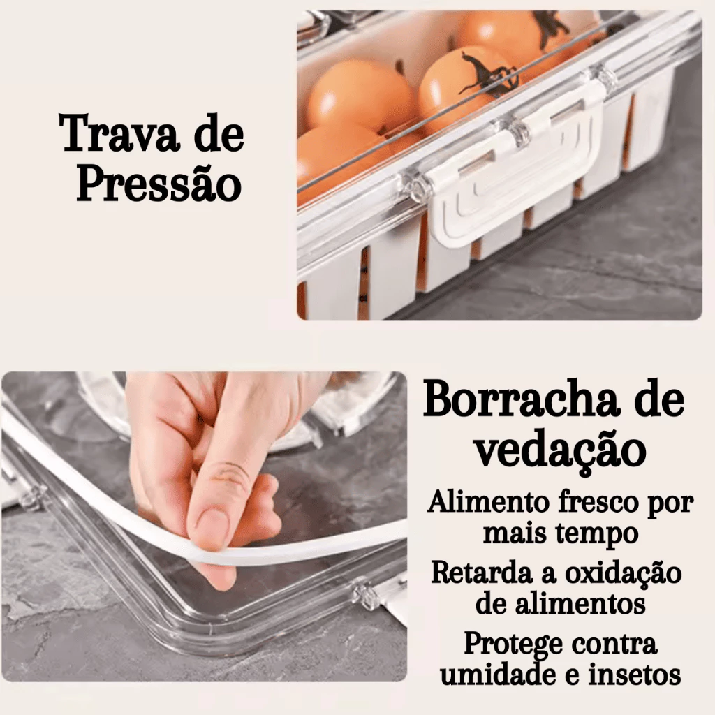 Pote Organizador Hermético Multiuso 4 Divisórias Com Escorredor 5