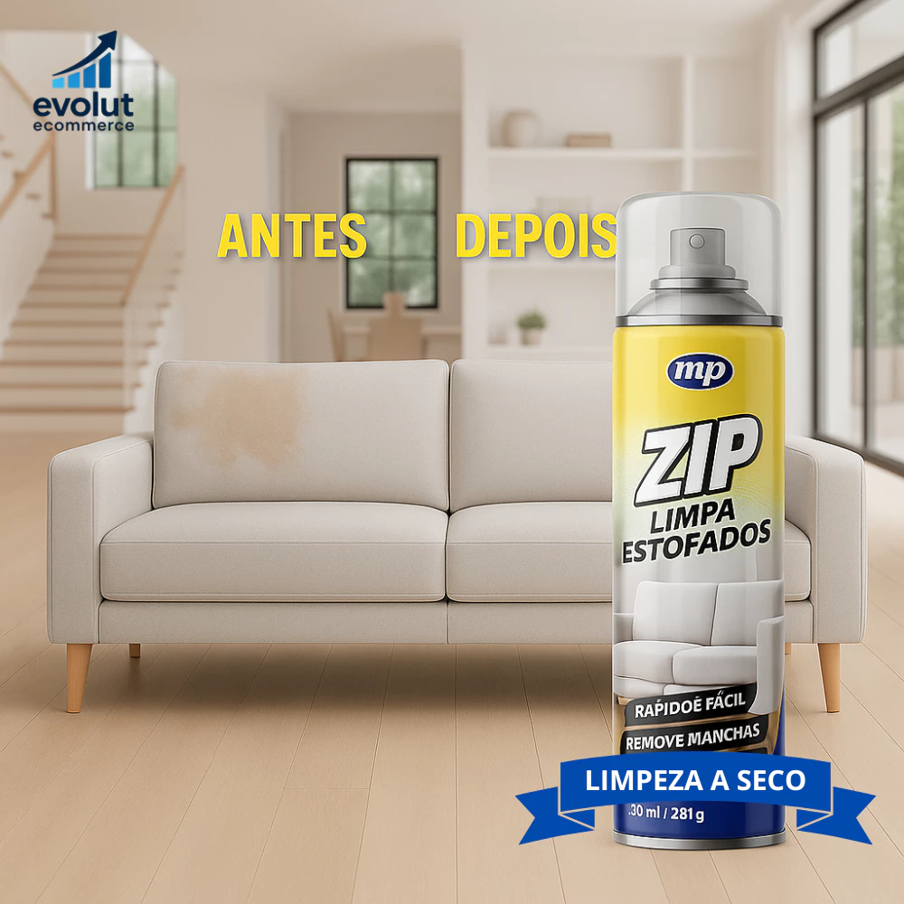 Espuma Spray Zip Clean 300ml Limpa a Seco Sofá, Estofado, Banco de Carro Limpeza Profunda 1