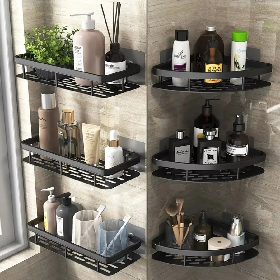 Kit com 2 Suportes para Shampoo Adesivo Para Parede Cozinha e Banheiro 3
