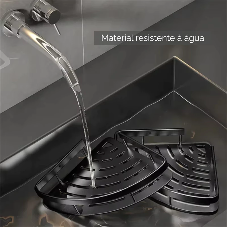 Kit com 2 Suportes para Shampoo Adesivo Para Parede Cozinha e Banheiro 4