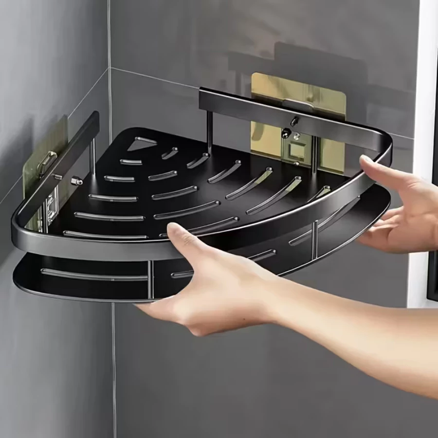 Kit com 2 Suportes para Shampoo Adesivo Para Parede Cozinha e Banheiro 5
