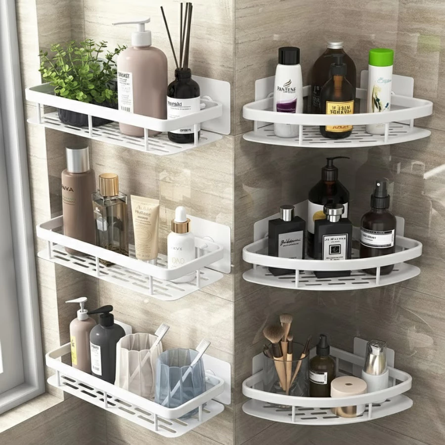Kit com 2 Suportes para Shampoo Adesivo Para Parede Cozinha e Banheiro 6