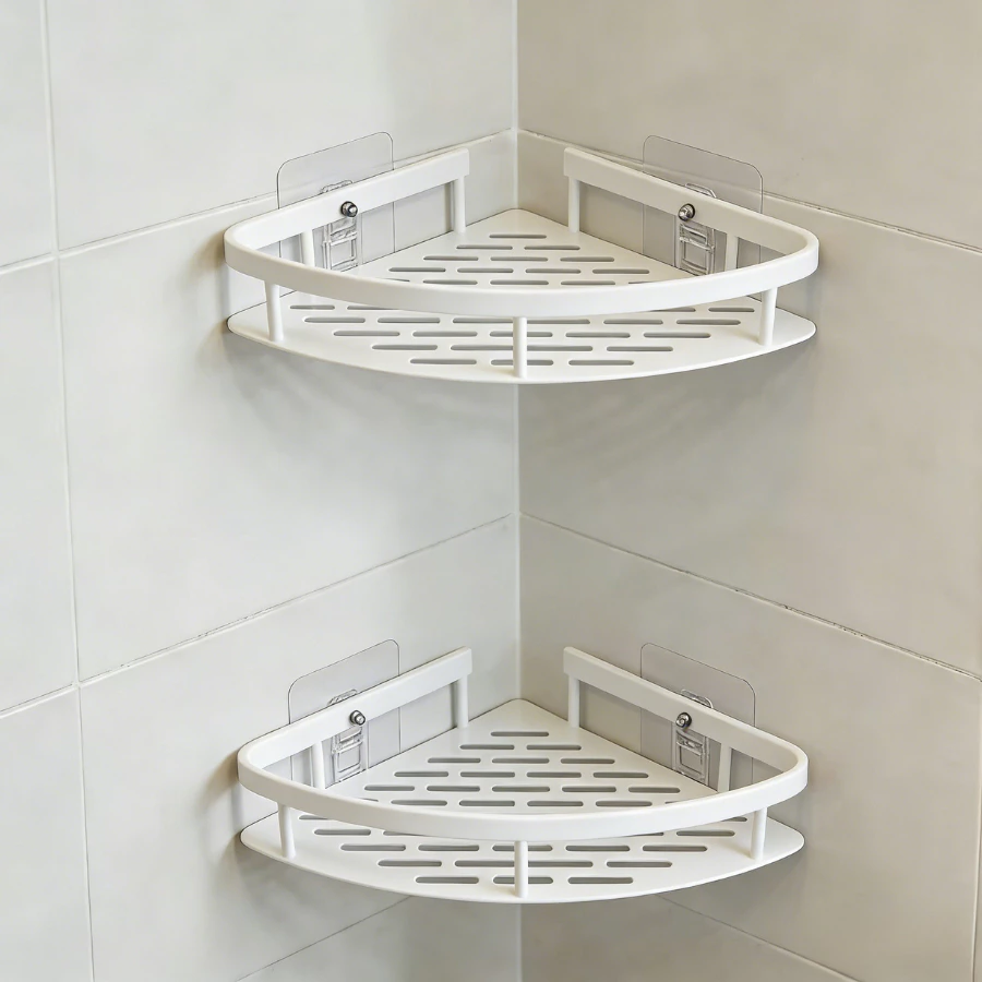 Kit com 2 Suportes para Shampoo Adesivo Para Parede Cozinha e Banheiro 7