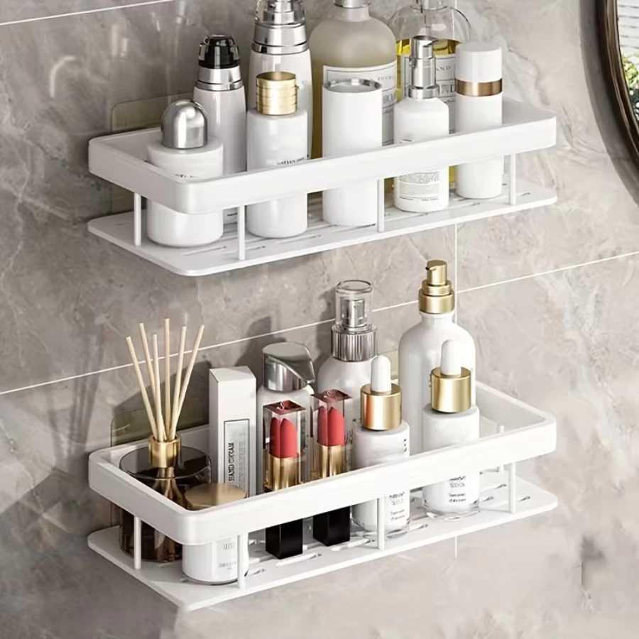 Kit com 2 Suportes para Shampoo Adesivo Para Parede Cozinha e Banheiro 8