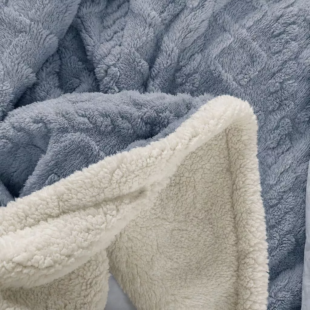 Cobertor Manta Casal e Queen Sherpa Edredrom Pele de Carneiro para o Frio Toque Macio 6