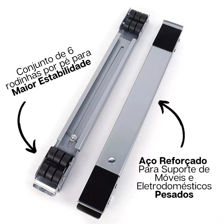 Suporte Universal de Alumínio De Base Com Rodinha Para Máquinas, Geladeira, Fogão até 200kg 2