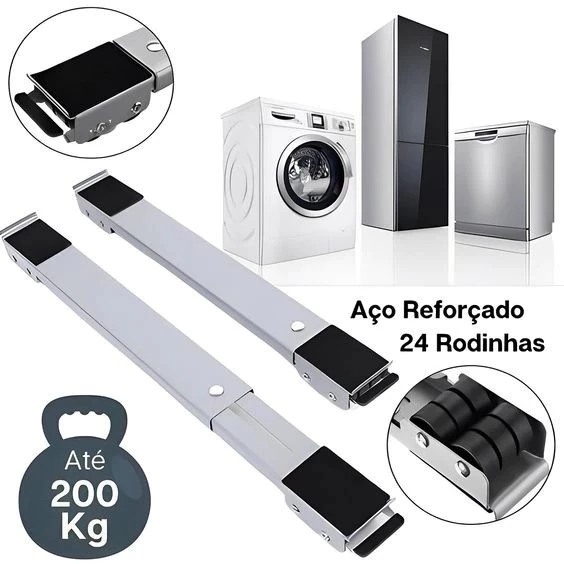 Suporte Universal de Alumínio De Base Com Rodinha Para Máquinas, Geladeira, Fogão até 200kg 3